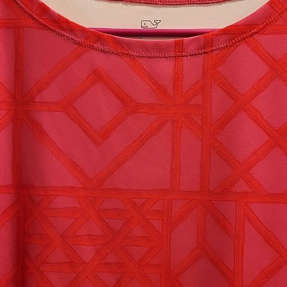 Vineyard Vines Sankaty Printed Boatneck Long-Sleeve Top Shirt Pink Tee Size M - Picture 3 of 6